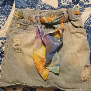 Chillipop Womans Jean Skirt With Belt 5